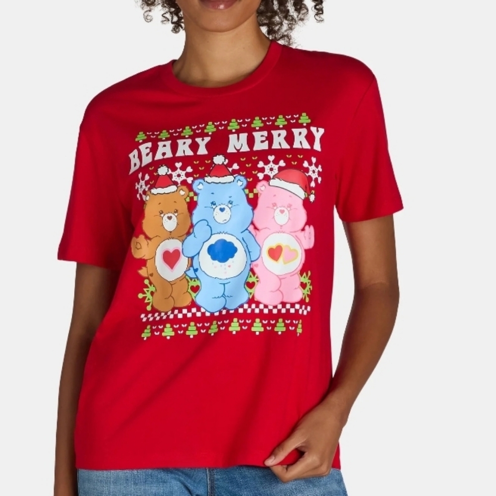Care Bear Red Beary Merry Graphic T-Shirt Size Large